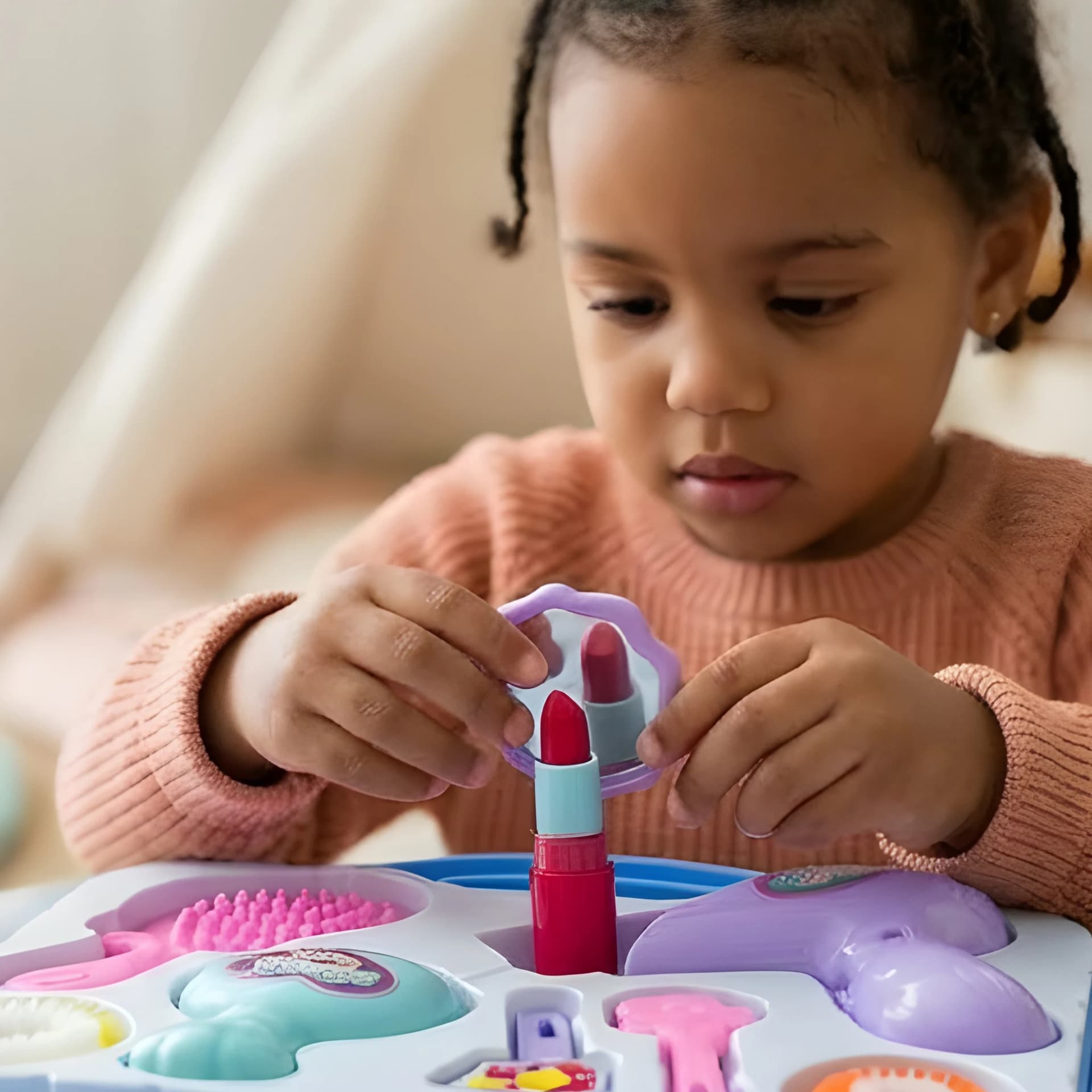 Fashion Dress-Up Beauty Case Toy for Girls with Hair Dryer – hair dryer toy for girls