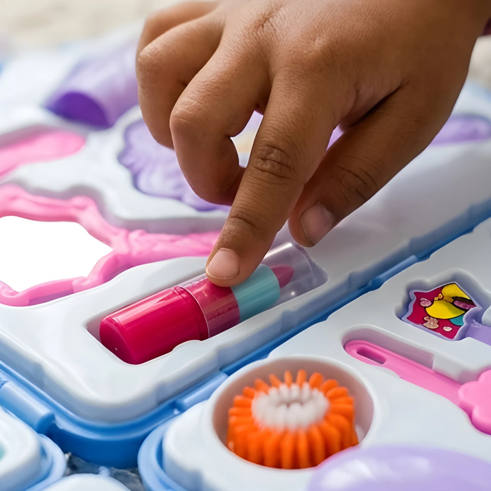 Fashion Dress-Up Beauty Case Toy for Girls with Hair Dryer – toy mirror and comb set
