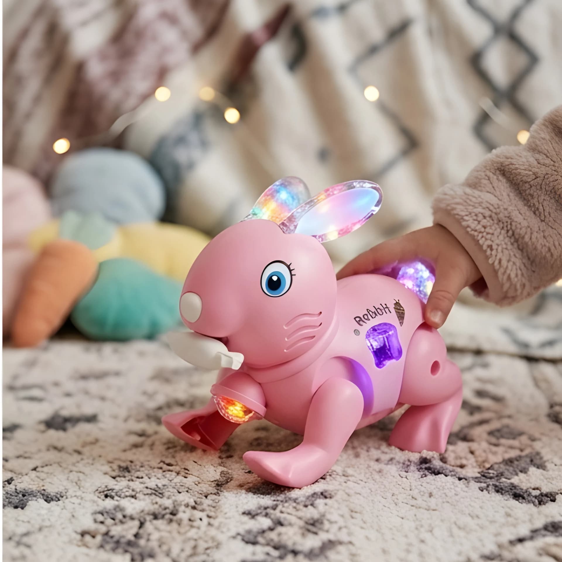 Jumping Rabbit Toy for Kids with Music & Glowing Ears – musical rabbit toy