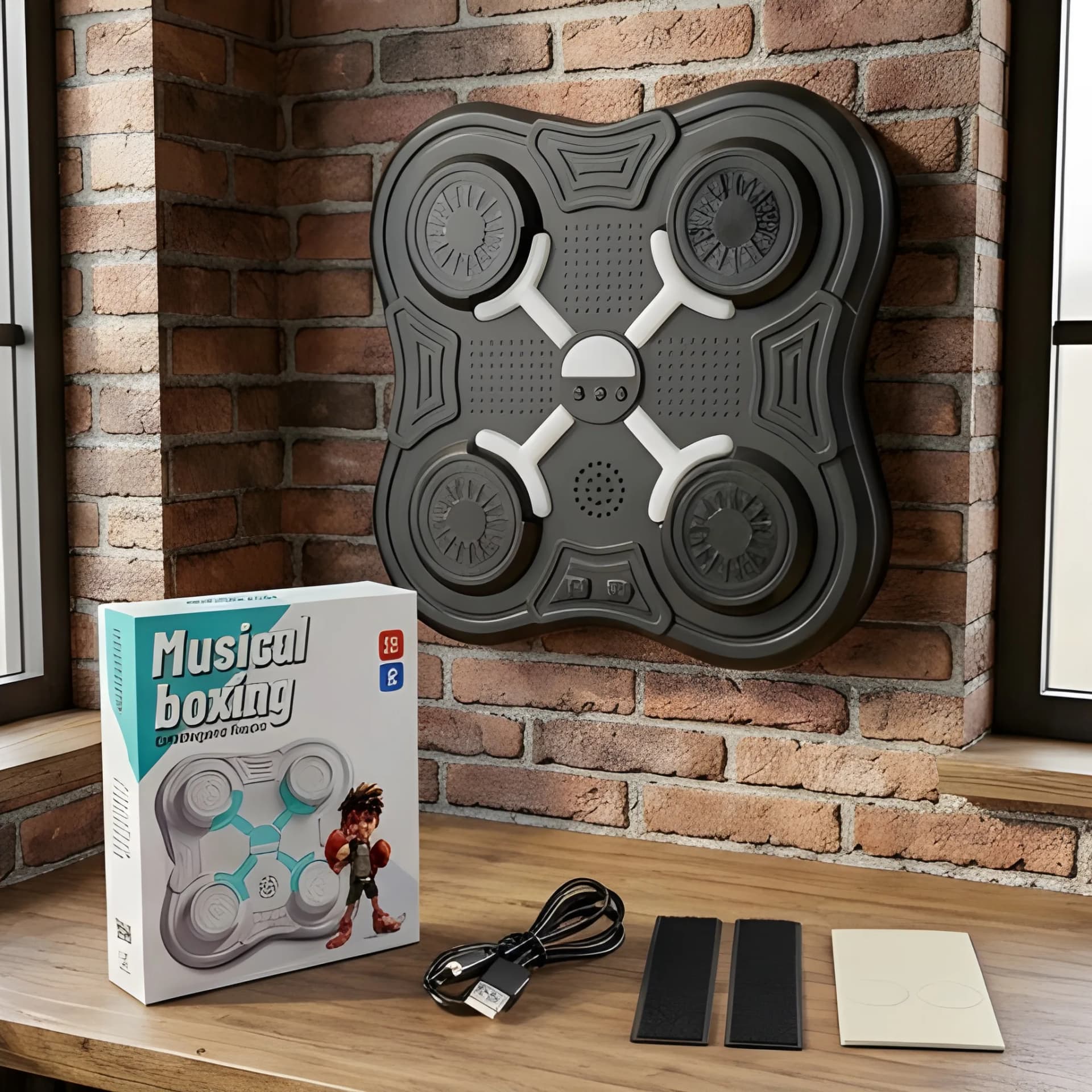 Smart Music Boxing Pad with Gloves – Wall Mounted Punching Target – smart boxing trainer
