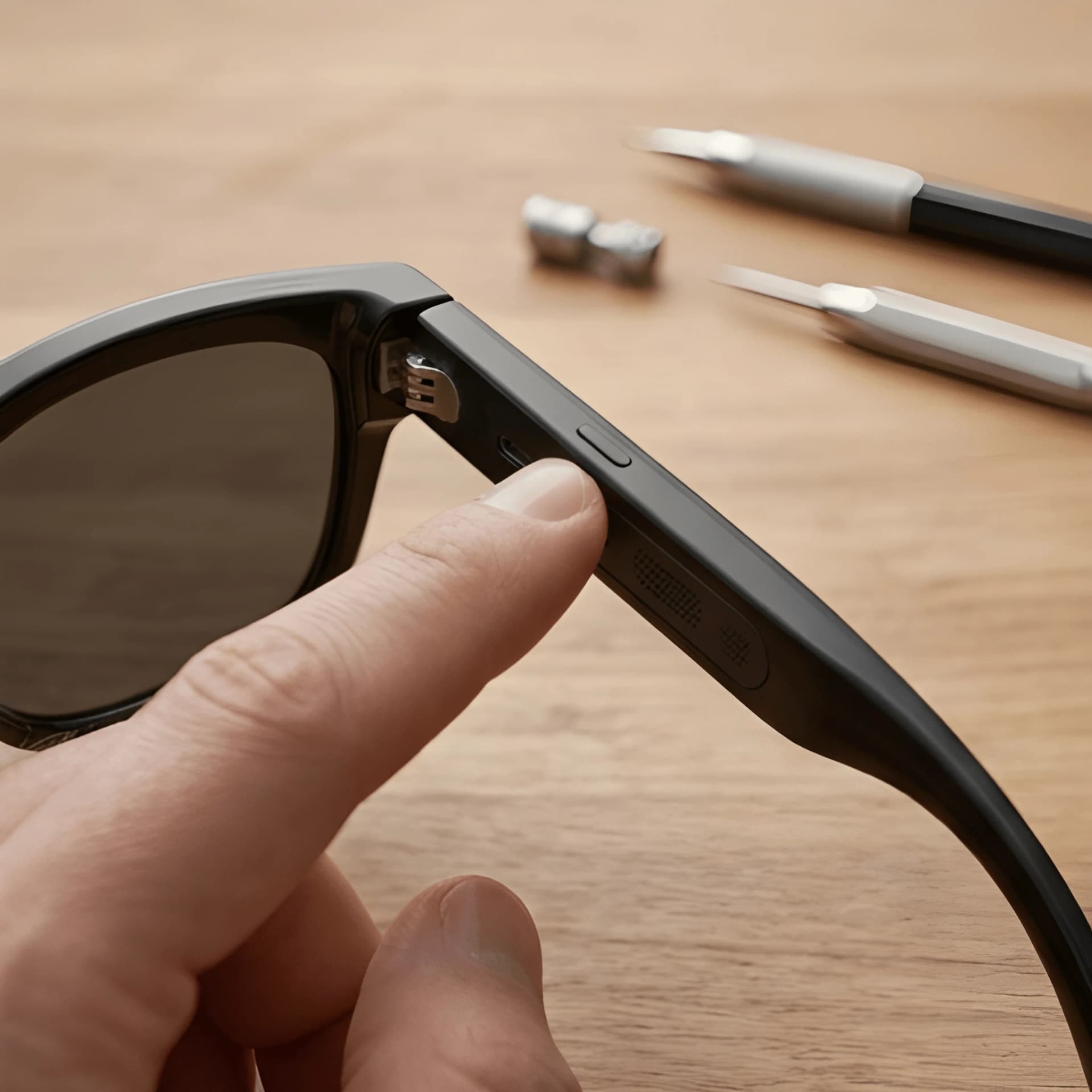 Calling Smart Sunglasses with Mic and Touch Controls – view 2