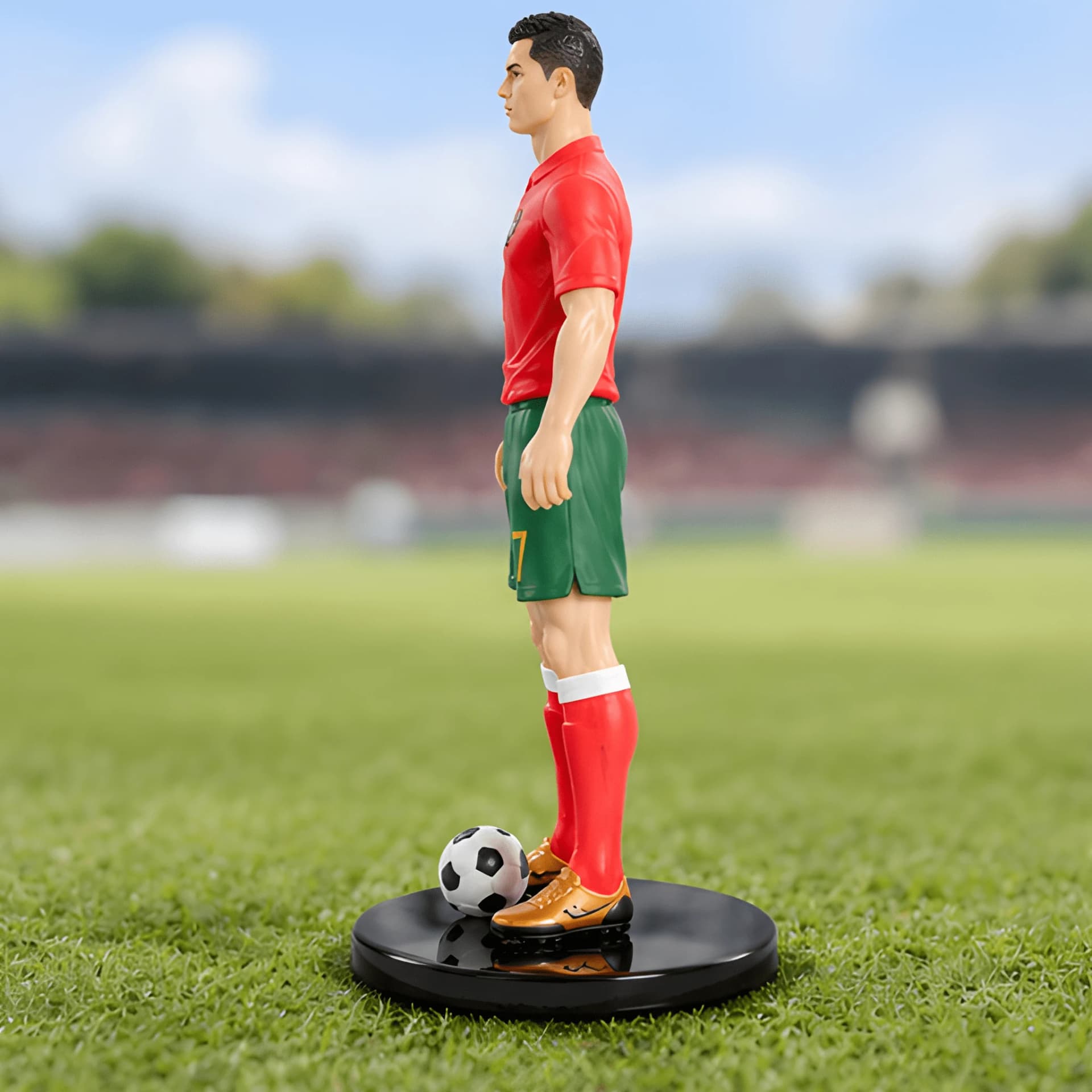 Ronaldo Football Player Action Figure with Ball – football showpiece
