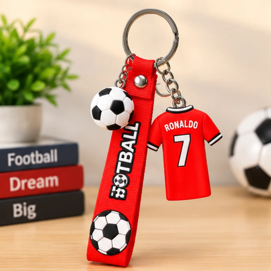 Ronaldo Football 3D Silicone Keychain
