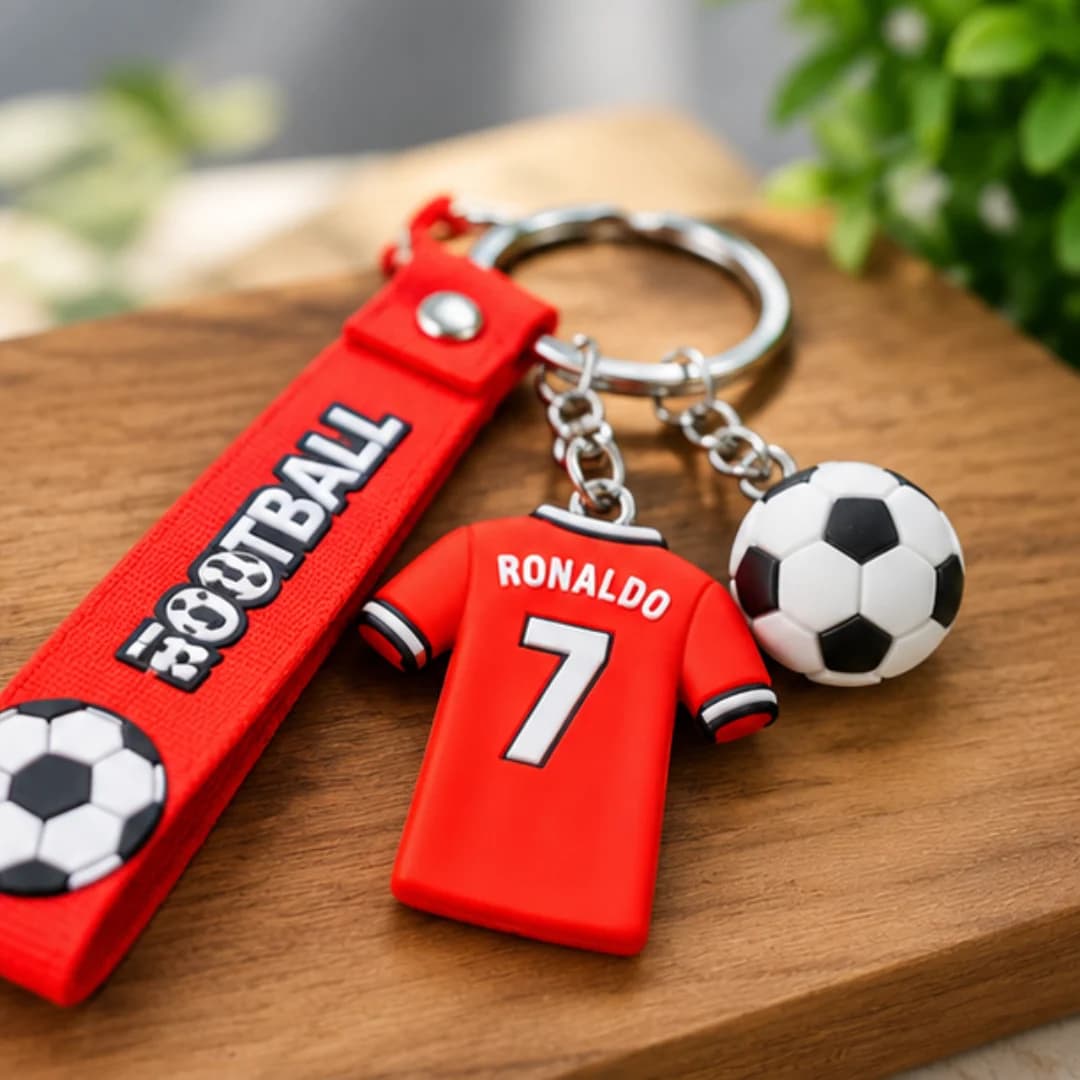 Ronaldo Football 3D Silicone Keychain – ronaldo football keychain