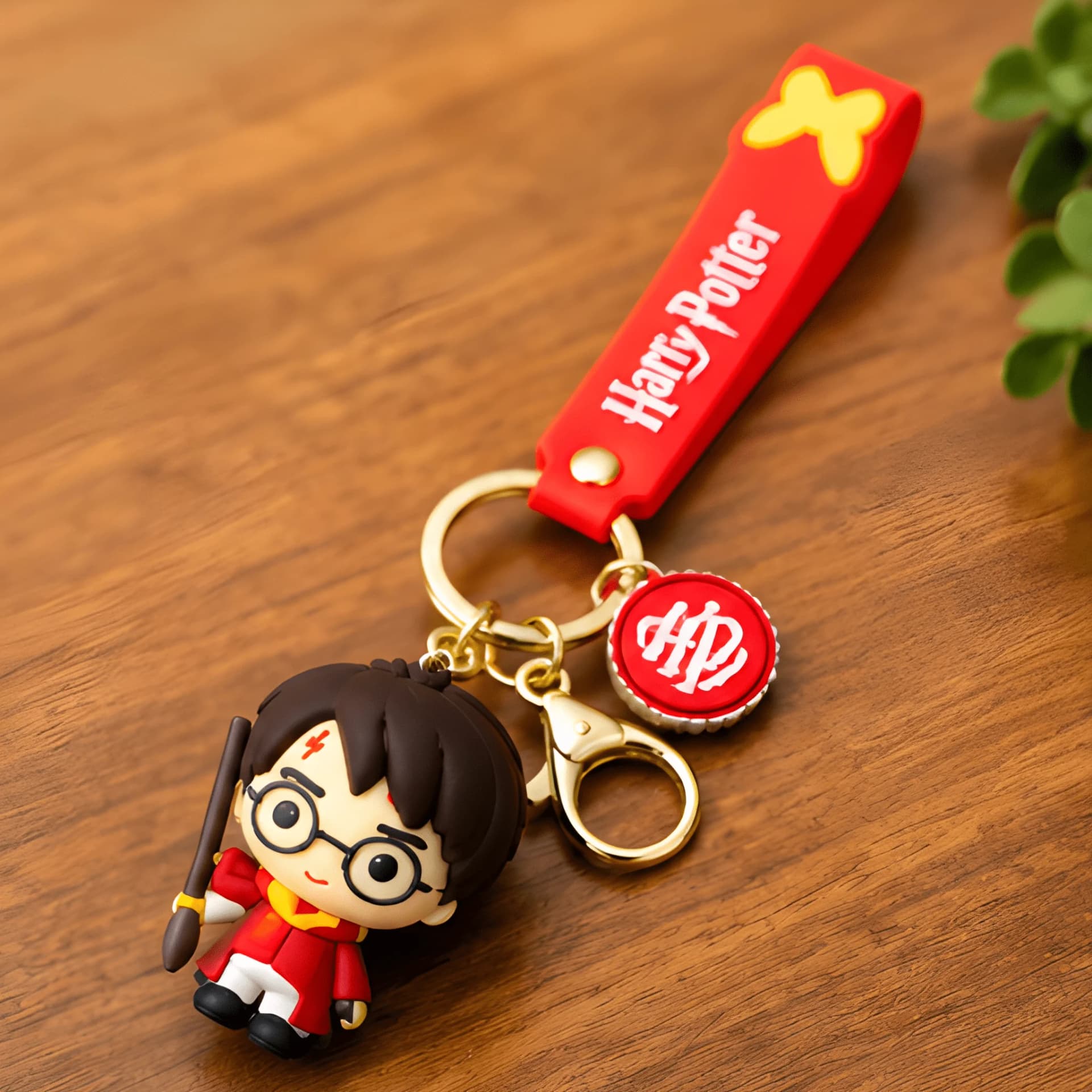 Harry Potter 3D Keychain with Broom Figure – fantasy character keychain