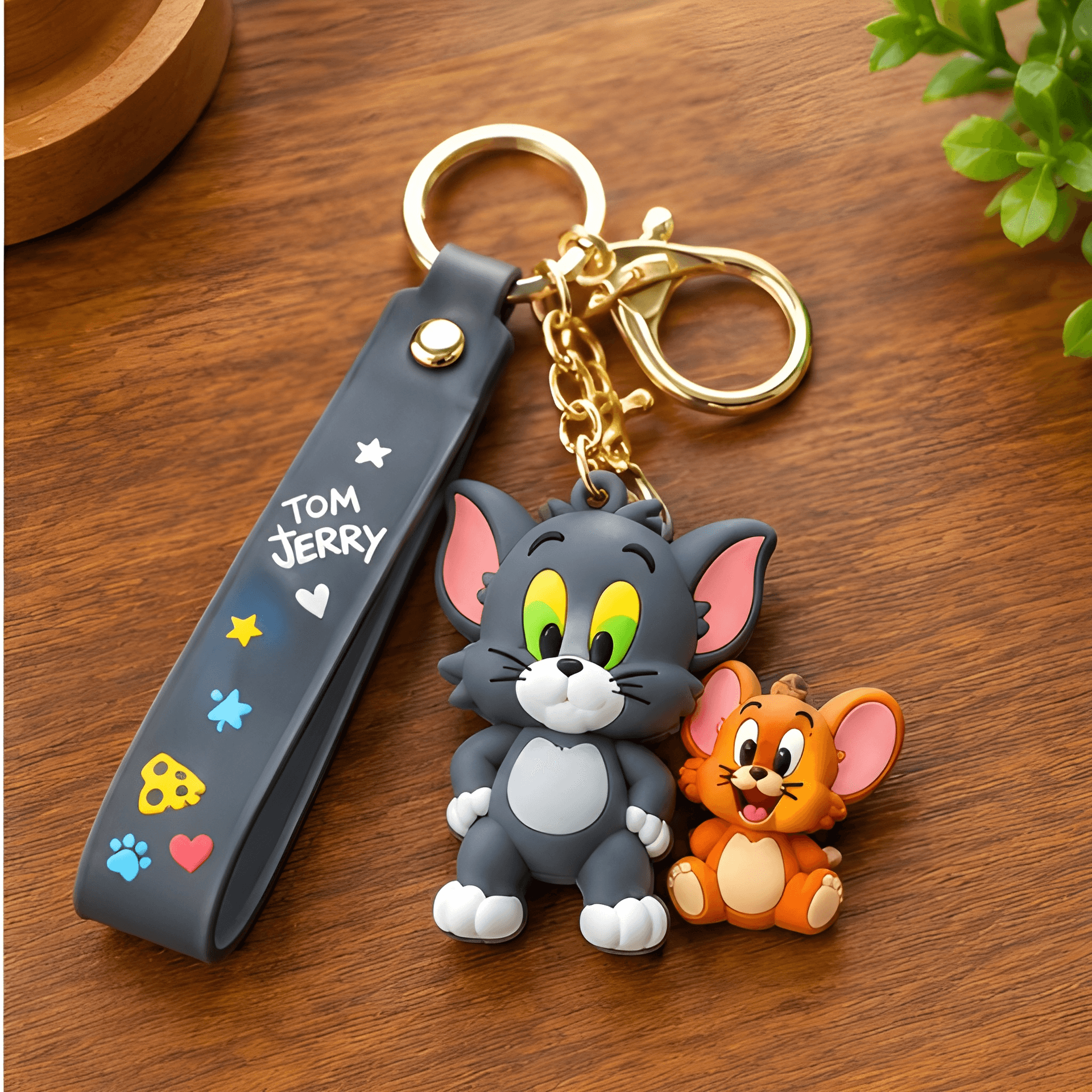 Tom & Jerry Keychain 3D Silicone Charm for Bags and Keys – school bag charm