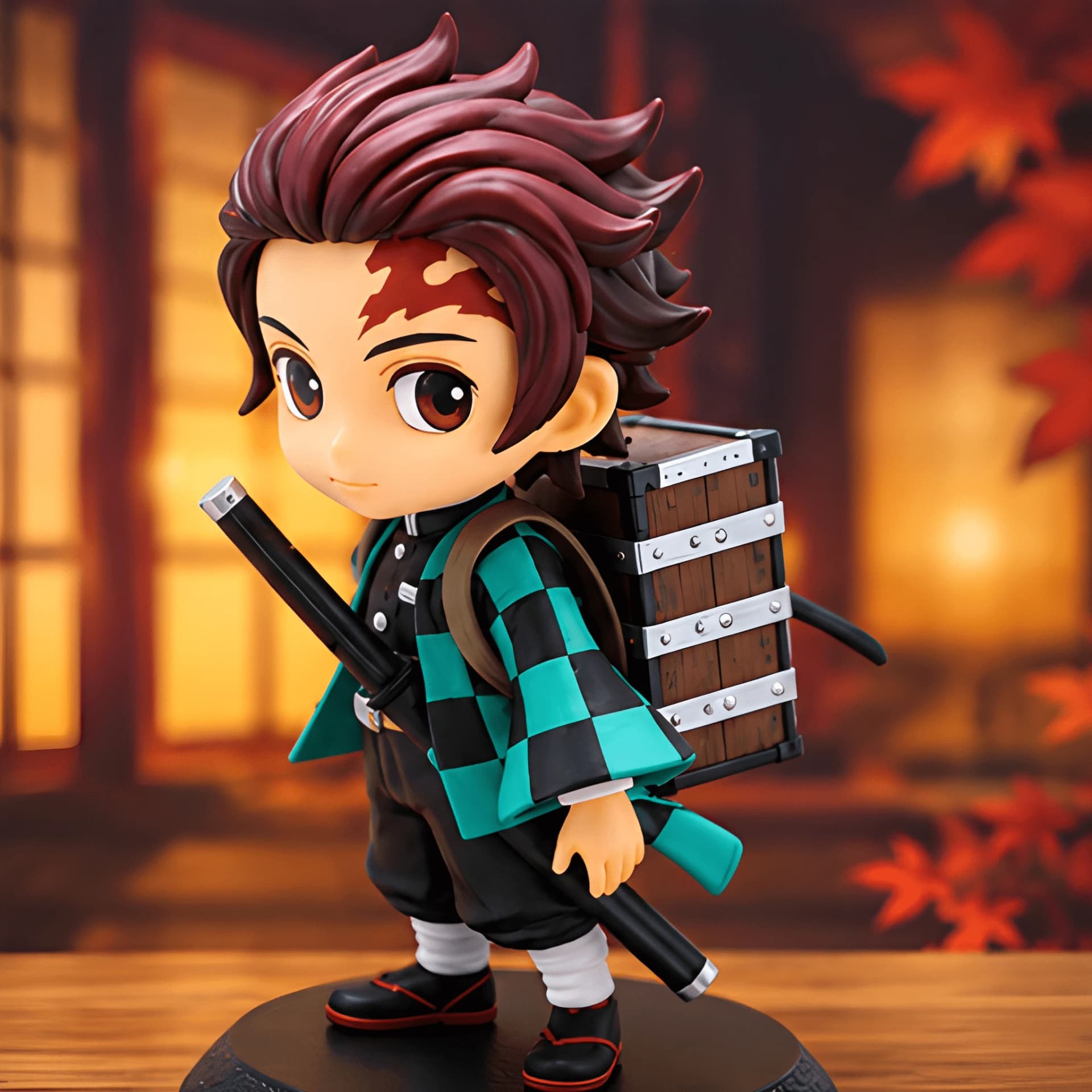 Tanjiro Cute Demon Slayer Action Figure – anime figure with sword