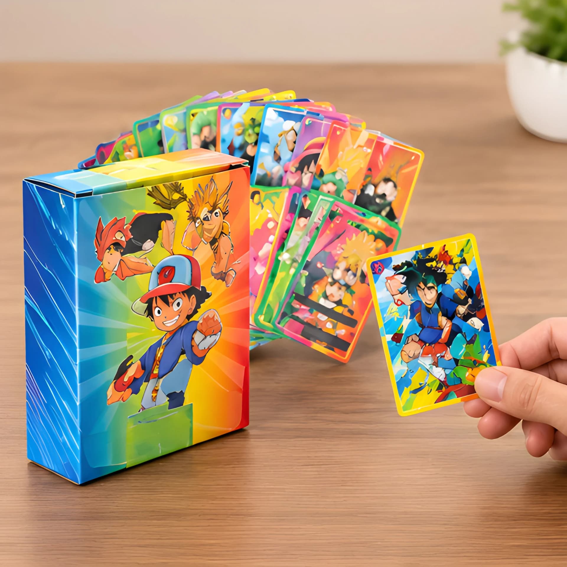 55 PCS Rainbow Foil Trading Cards Set
