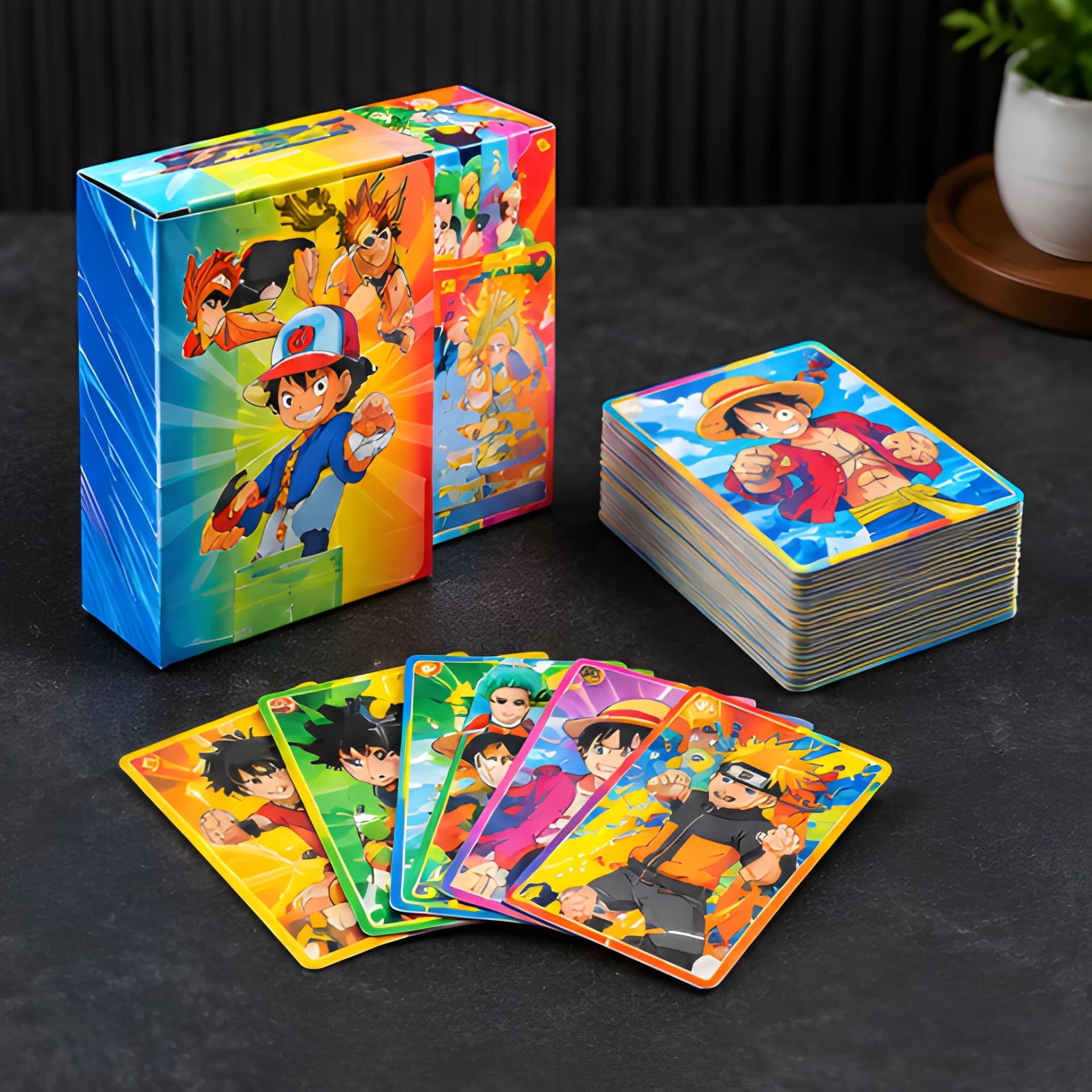 55 PCS Rainbow Foil Trading Cards Set – rainbow foil cards set