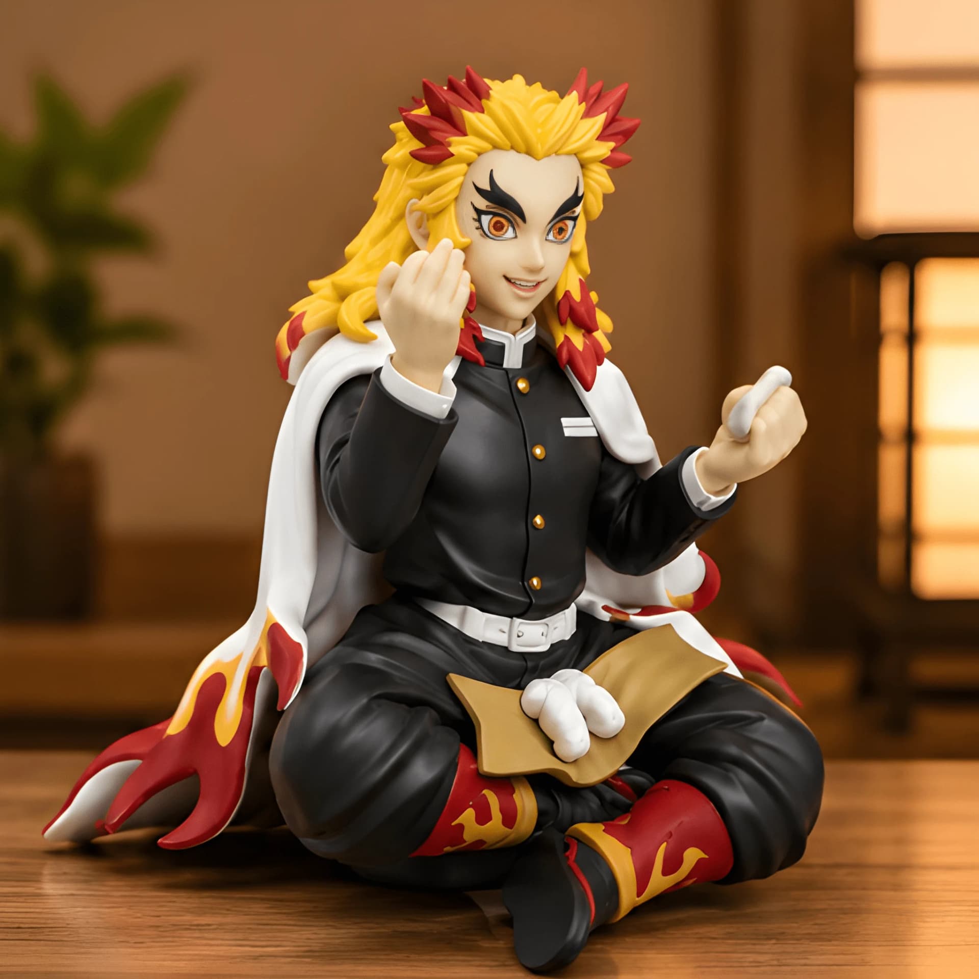 Kyojuro Rengoku Sitting Demon Slayer Action Figure – kyojuro rengoku toy