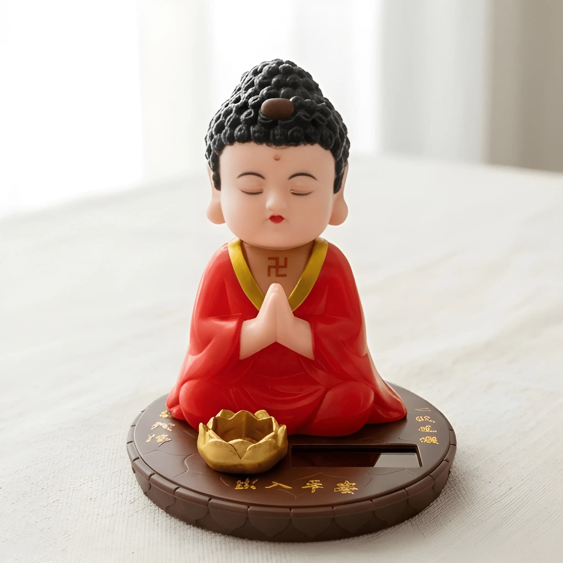 Buddha Solar Bobblehead – Car Dashboard Decoration