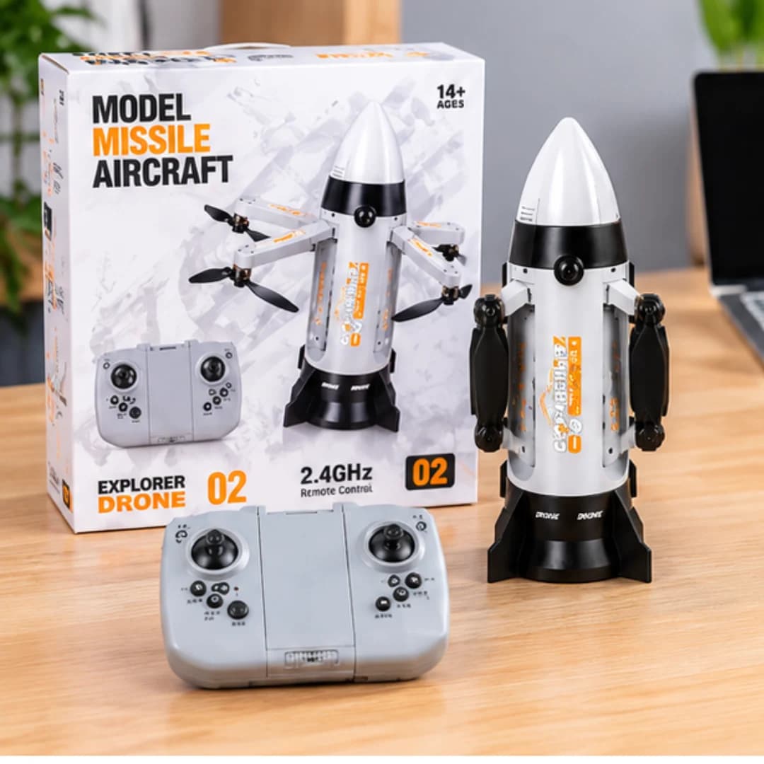 Foldable RC Rocket Drone – Missile Style Remote Control Drone with 360° Flip,USB Charging
