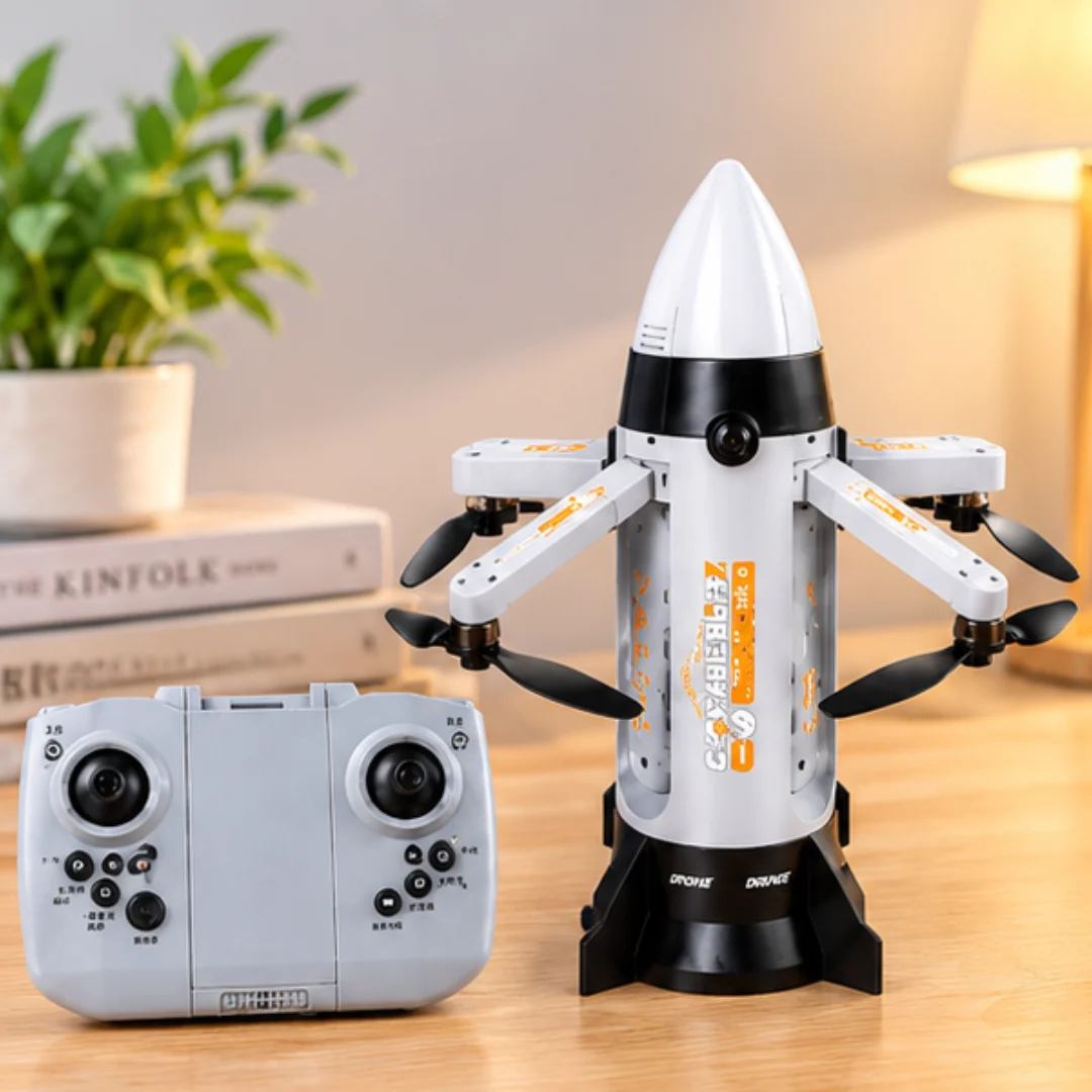 Foldable RC Rocket Drone – Missile Style Remote Control Drone with 360° Flip,USB Charging – view 2