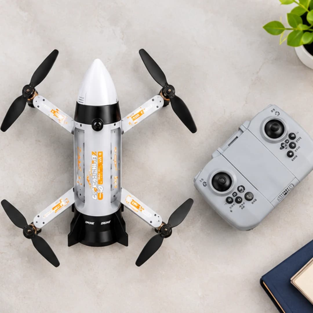 Foldable RC Rocket Drone – Missile Style Remote Control Drone with 360° Flip,USB Charging – view 3