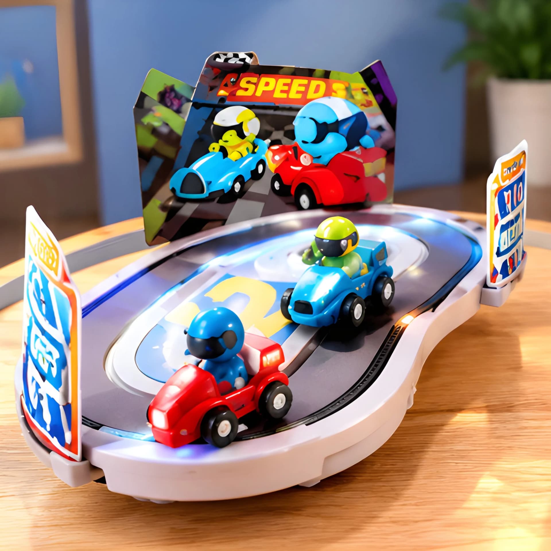 Two-Player Battle Race Car Toy – Wrist Controller Racing Set with Track for Kids – wristband remote car