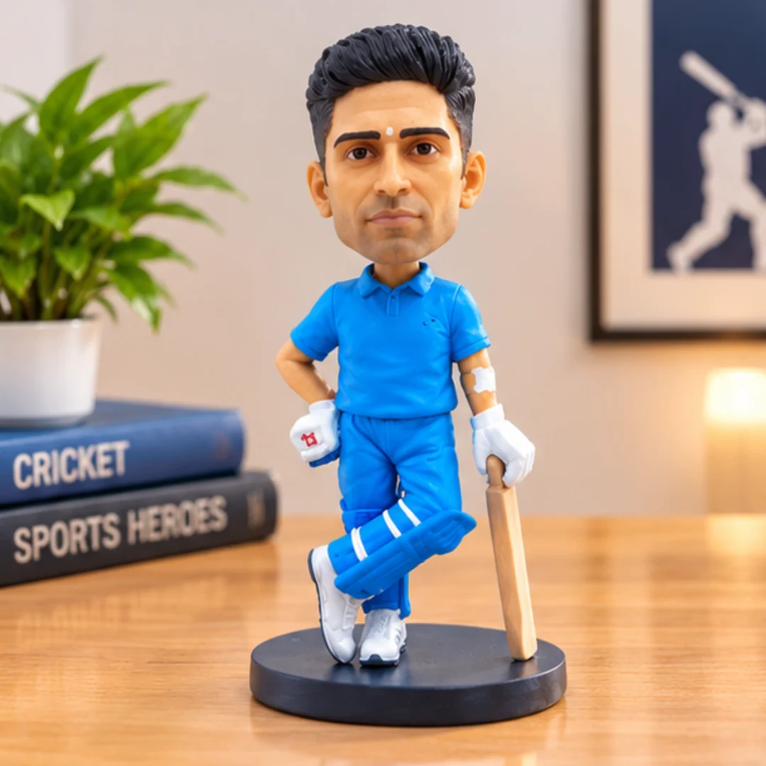 Shubman Gill Car Dashboard Bobblehead – Cricket Fan Decor