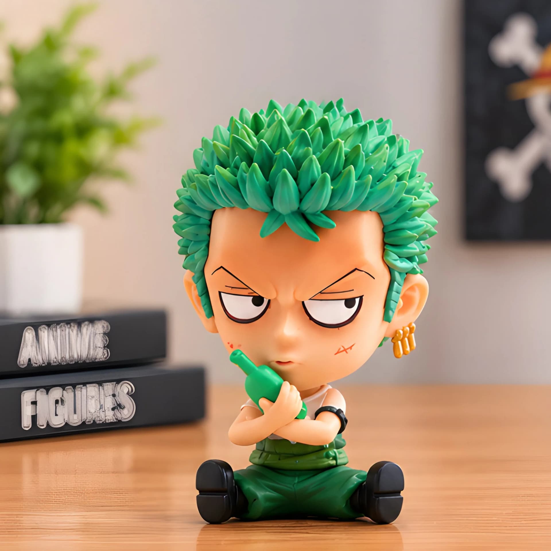 Roronoa Zoro One Piece Figure with Bottle