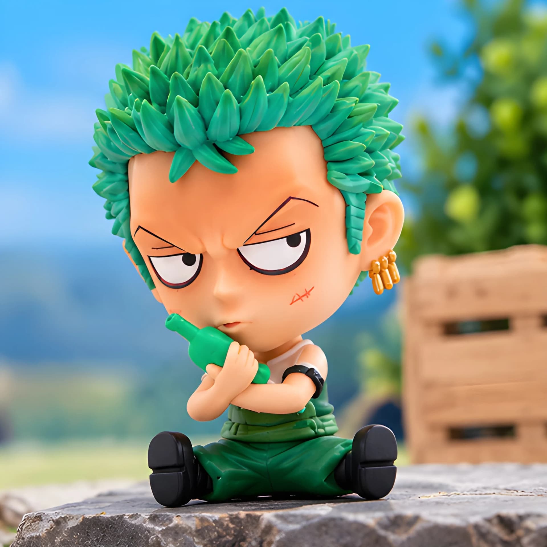 Roronoa Zoro One Piece Figure with Bottle – zoro gift for anime fans