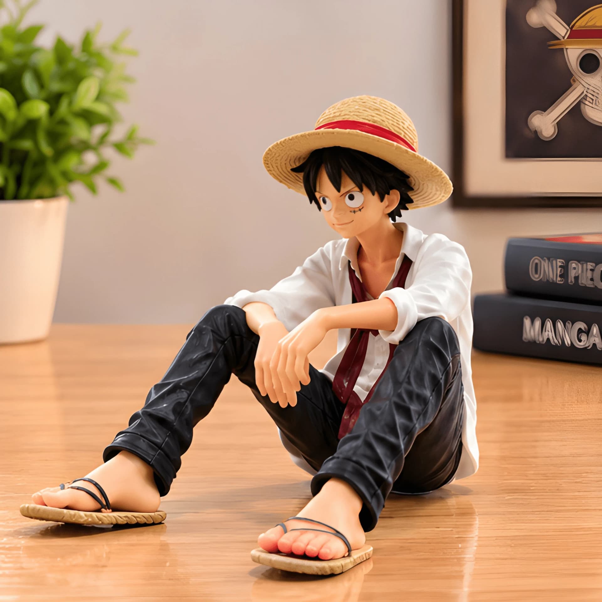 Monkey D. Luffy Sitting Figure – One Piece Anime Collectible