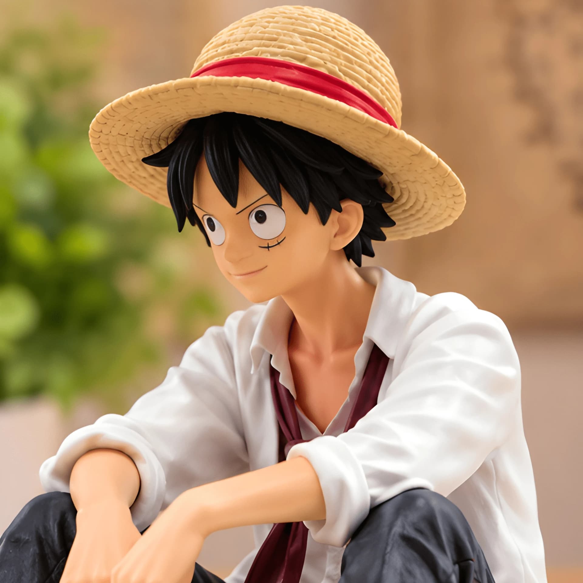 Monkey D. Luffy Sitting Figure – One Piece Anime Collectible – luffy miniature