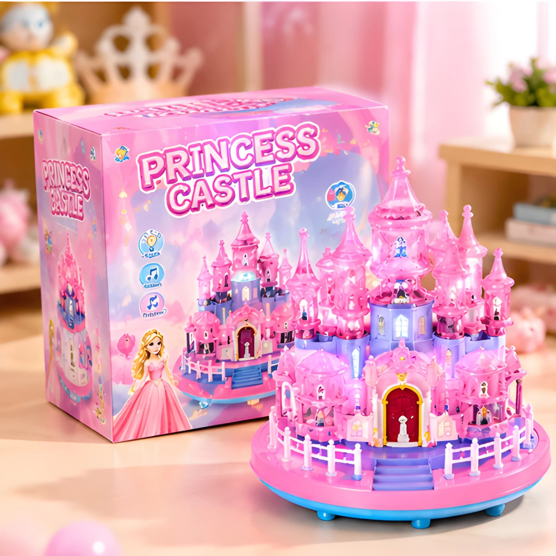 Princess Castle Toy for Girls with Lights – Fairy Tale Dollhouse Playset