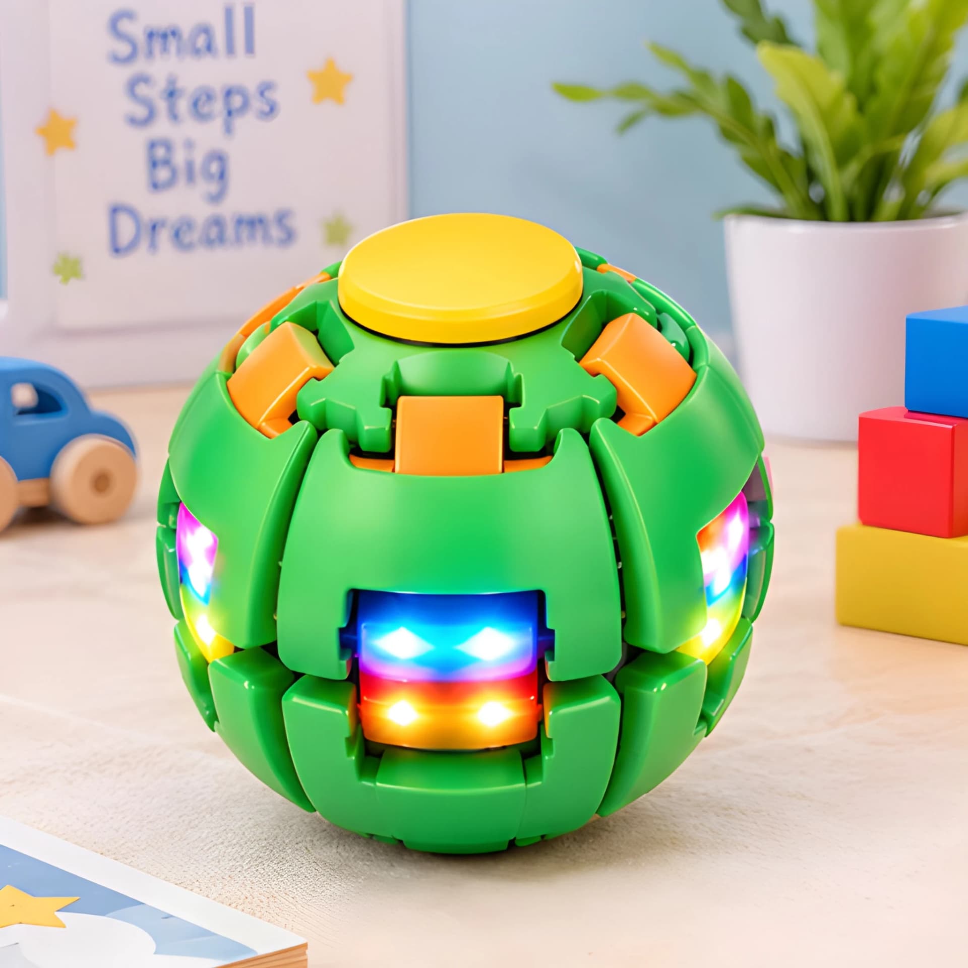 LED Puzzle Spinner Ball Fidget Toy for Kids – Colourful Light Up Magic Ball for Stress Relief & Fun – view 5