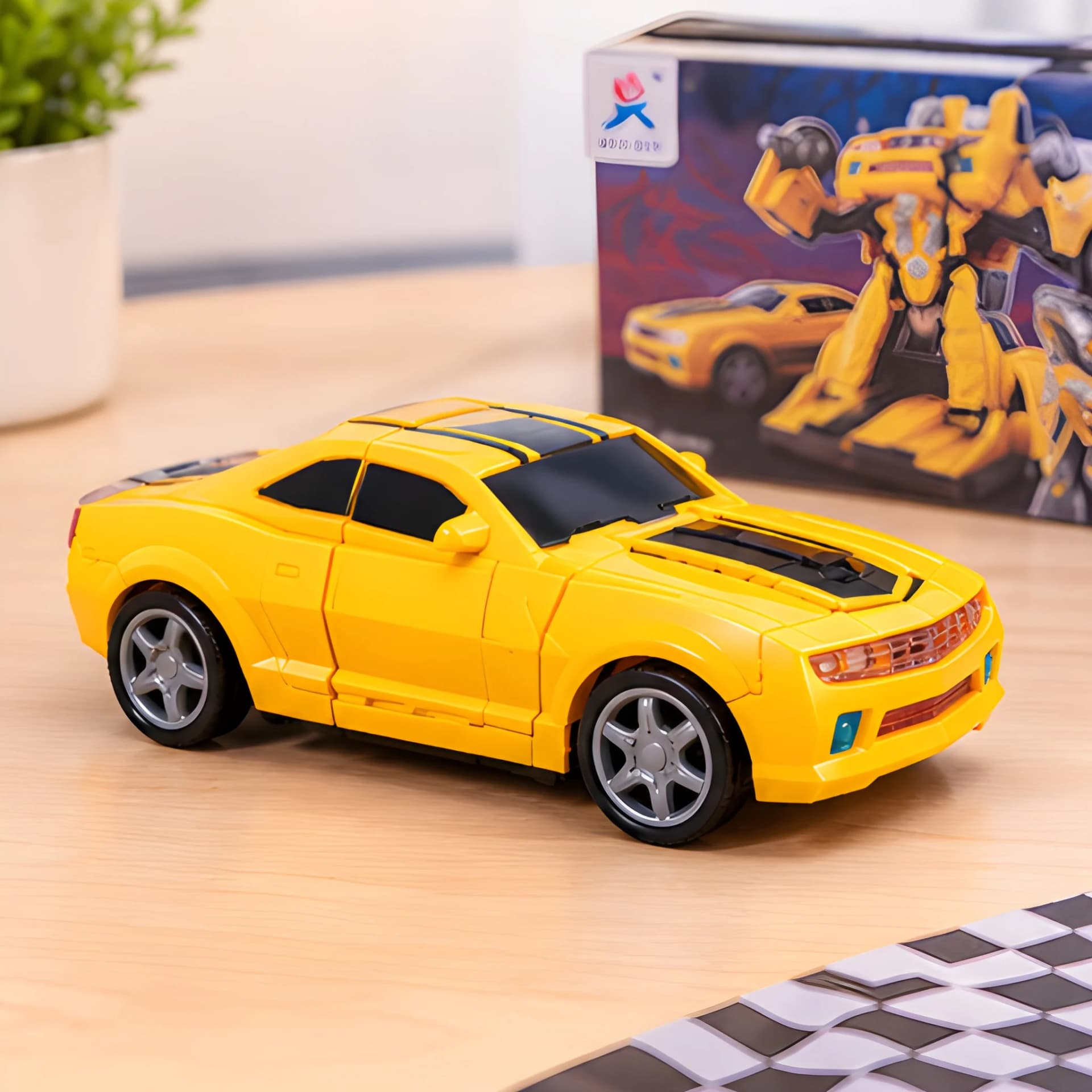 Deform Robot Car Yellow with Lights and Music – Battery Operated Car to Robot Toy for Kids – deform car toy