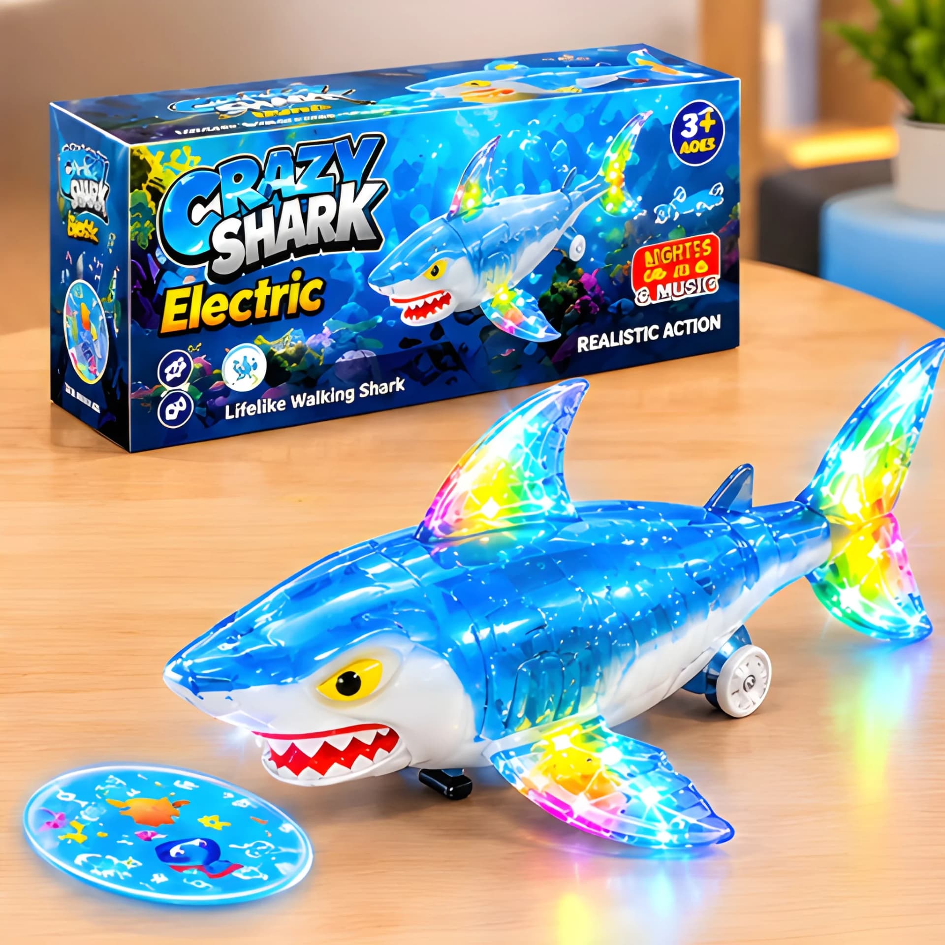 Electric Moving Shark Toy with Colorful Lights – electric shark toy