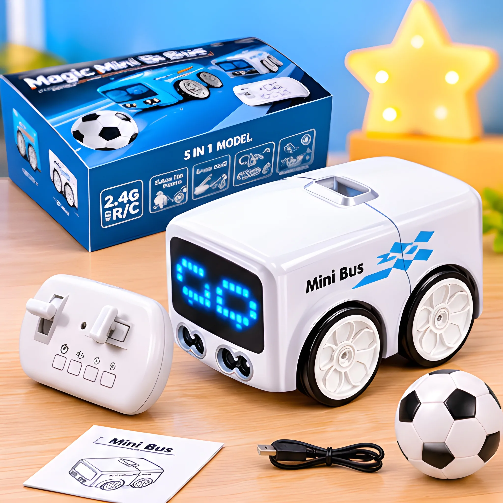 Mini Bus Line Following Toy with LED Display