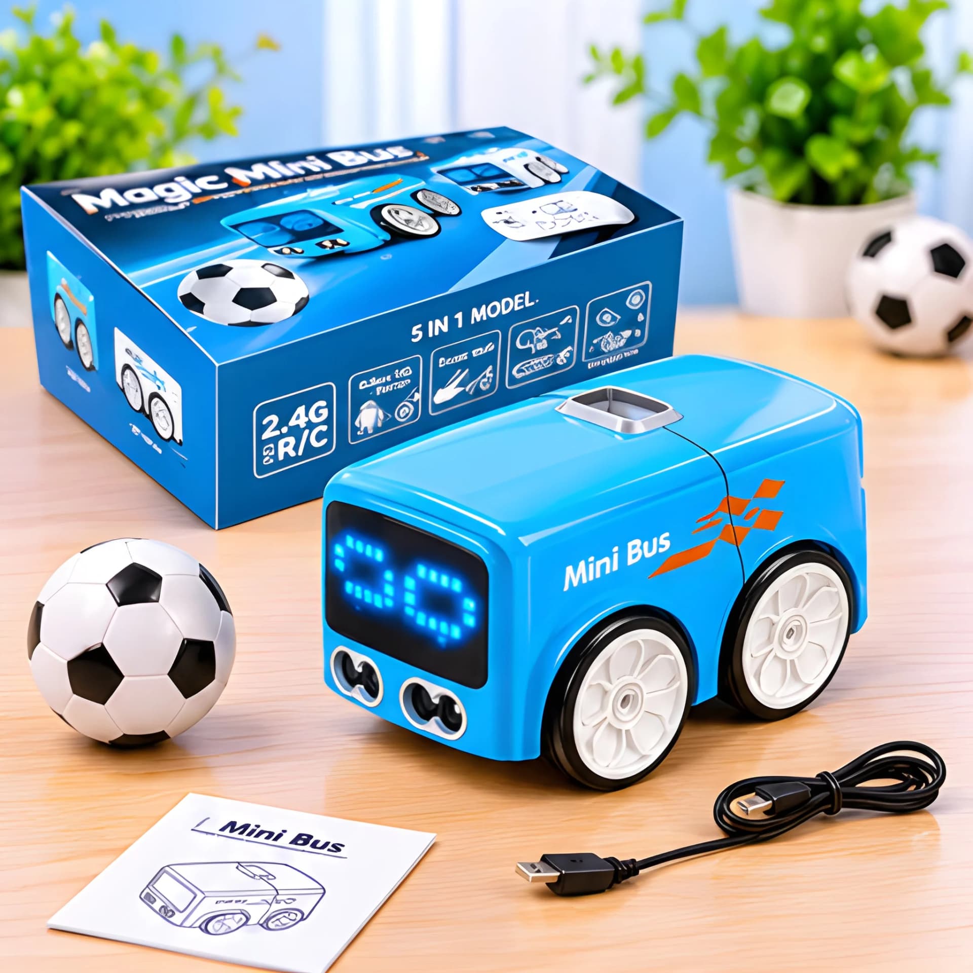 Mini Bus Line Following Toy with LED Display – line following robot toy